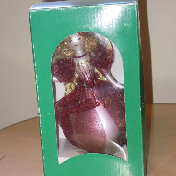 Vintage Hand Blown De Carlini Italy Woman Angel Christmas Tree Glass Ornament - Picture 7 of 11